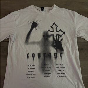 ROMWE Courage Graphic Tee - White and Black